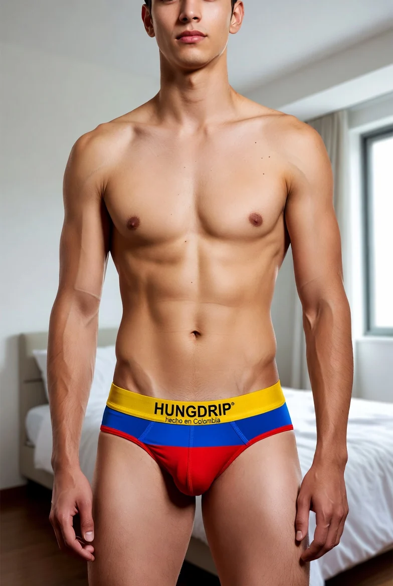 HUNGDRIP red yellow and blue brief concept